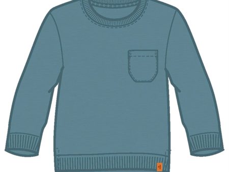 Lil Atelier Smoke Blue SOLID Salon Sweatshirt For Sale