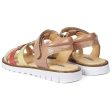 Angulus Sandal M. T-Rem Och Kardborreband Mörk Persika Persika Korall Ljusgul Hot on Sale