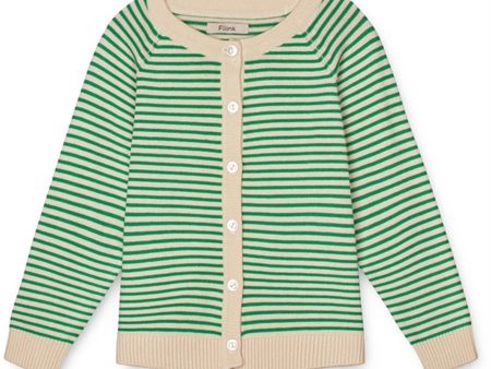 Fliink Jelly Bean Green Stripe Fave Stripe Stickat Cardigan For Discount