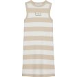 Calvin Klein Rib Klänning Bright White Classic Beige Online now