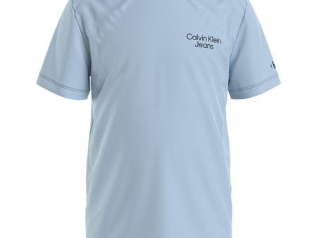 Calvin Klein Stack Logo V-Neck T-Shirt Keepsake Blue Supply