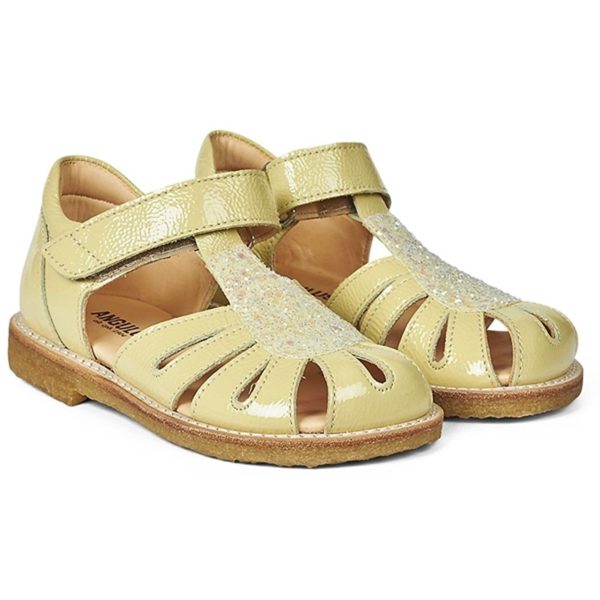 Angulus Sandal M. Kardborreband Ljusgult Ljusgult Glitter Online now