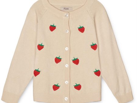 Fliink Sandshell High Risk Red Strawberry Favo Embr. Stickat Cardigan For Cheap