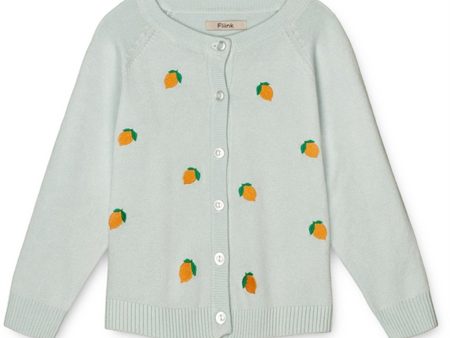 Fliink Ballad Blue Sunflower Lemons Favo Embr. Stickat Cardigan Supply