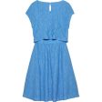 Calvin Klein Crinkle Fit Flare Klänning Blue Crush Fashion