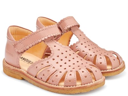 Angulus Sandal M. Kardborreband Och Hjärtan Dark Peach For Cheap