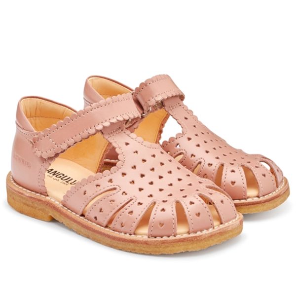 Angulus Sandal M. Kardborreband Och Hjärtan Dark Peach For Cheap