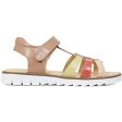 Angulus Sandal M. T-Rem Och Kardborreband Mörk Persika Persika Korall Ljusgul Hot on Sale