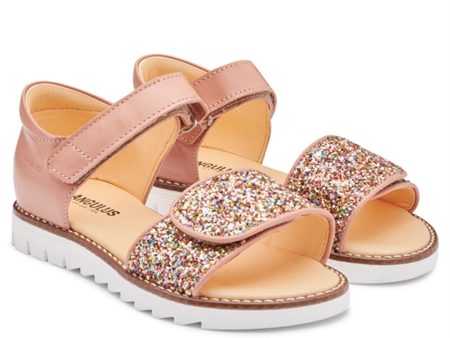 Angulus Sandal M. Kardborreband Dark Peach Multi Glitter Cheap