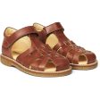 Angulus Sandal M. Fläta And Kardborreband Tan on Sale