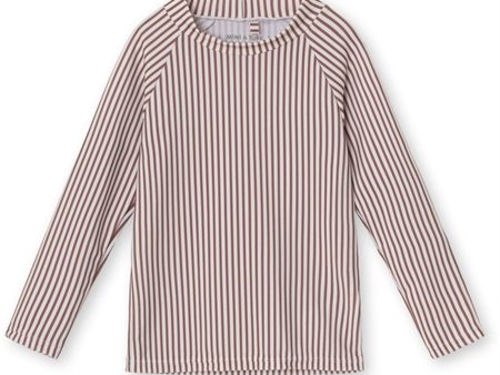 MINI A TURE Gani Printed UV50 Badtröja Acorn Brown Stripes on Sale