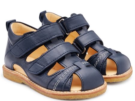 Angulus Lära-Gå-Sandaler M. Kardborreband Navy on Sale