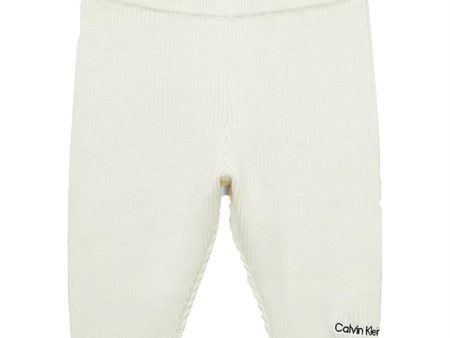 Calvin Klein Contrast Stickat Sweatpants Ivory on Sale