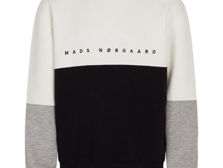 Mads Nørgaard Standard Sonar Block Sweatshirt Black Marshmallow Grey Melange Online Hot Sale