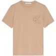 Calvin Klein Monogram Embro Logo T-Shirt Travertine on Sale