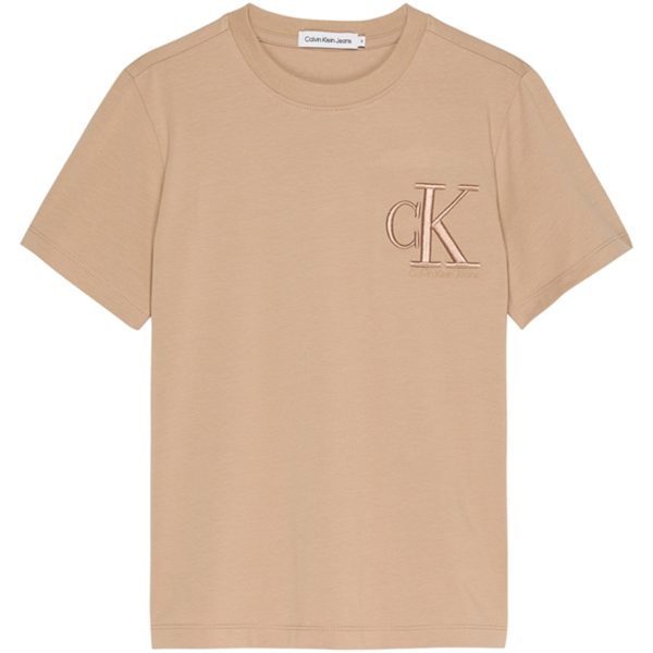 Calvin Klein Monogram Embro Logo T-Shirt Travertine on Sale