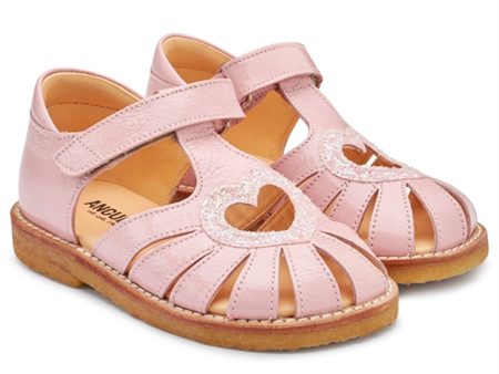 Angulus Hjerte Sandal M. Kardborreband Rosa Rosa Glitter Supply