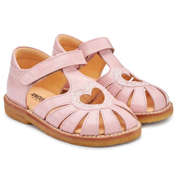 Angulus Hjerte Sandal M. Kardborreband Rosa Rosa Glitter Supply