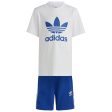 adidas Originals White   Blue Shorts Tee Set Fashion