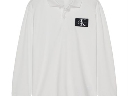 Calvin Klein Jersey Logo Pikétröja Bright White For Sale