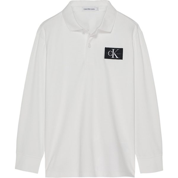 Calvin Klein Jersey Logo Pikétröja Bright White For Sale