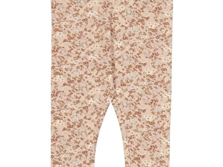 Wheat Pale Lilac Flowers Jersey Leggings For Sale