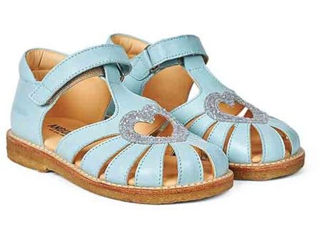 Angulus Hjerte Sandal M. Kardborreband Mint Mint Glitter Hot on Sale