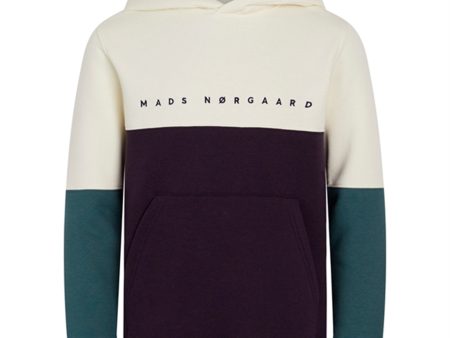 Mads Nørgaard Standard Hudini Block Sweatshirt Deep Well Vanilla Ice Balsam Green Supply