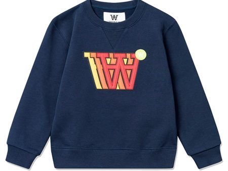 Wood Wood Navy Rod Applique Sweatshirt Online