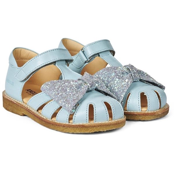 Angulus Sandal M. Rosett Och Kardborreband Mint Mint Glitter For Sale