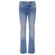 Kids ONLY Light Blue Denim Hush Flared Slit Jeans Cheap