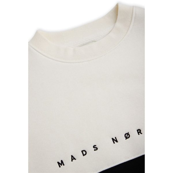 Mads Nørgaard Standard Sonar Block Sweatshirt Black Marshmallow Grey Melange Online Hot Sale