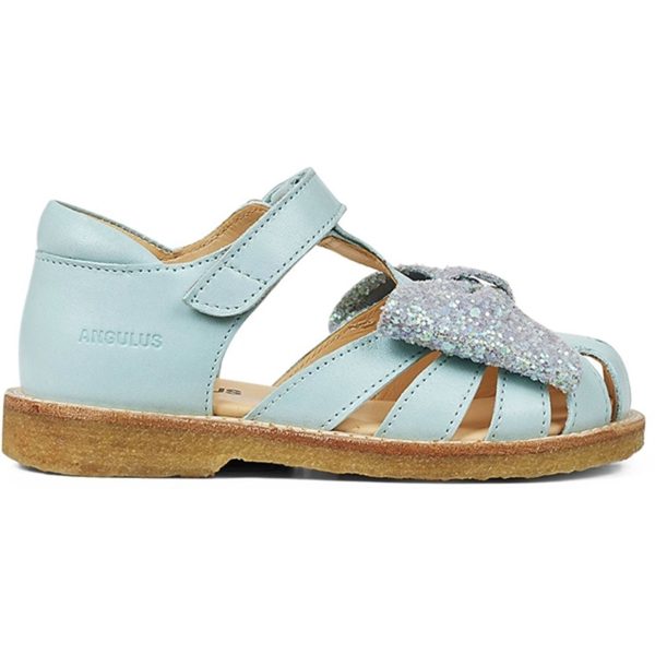 Angulus Sandal M. Rosett Och Kardborreband Mint Mint Glitter For Sale