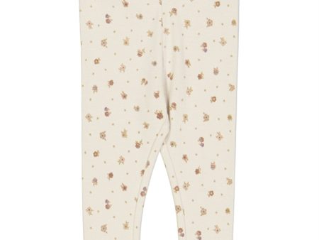 Wheat Chalk Flowers Jersey Leggings Cheap