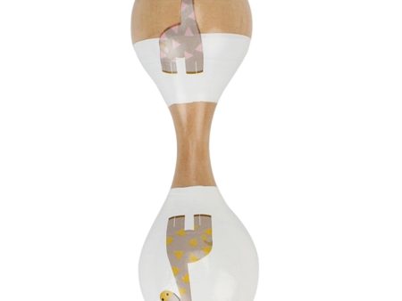 Magni Dobbelt Maracas Hvid - Giraf Hot on Sale