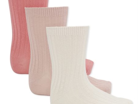 Konges Sløjd Rib Strumpor 3-pak Desert Rose Creme Rose Rose Online