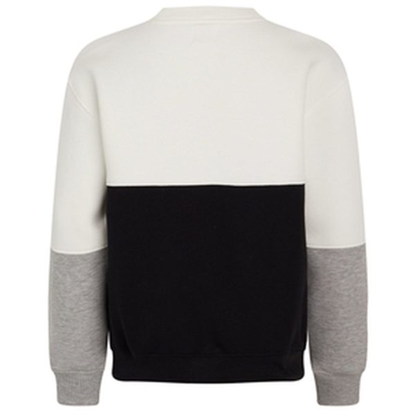 Mads Nørgaard Standard Sonar Block Sweatshirt Black Marshmallow Grey Melange Online Hot Sale