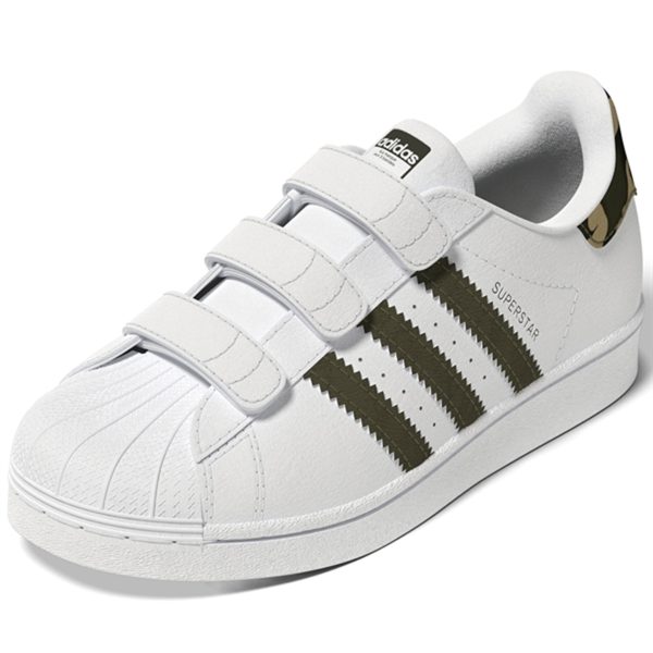 adidas Originals Superstar Sneakers White   Olive Sale