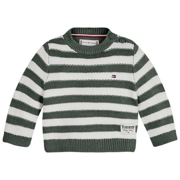 Tommy Hilfiger Baby Structured Stripe Sweater Avalon Green Stripe Cheap