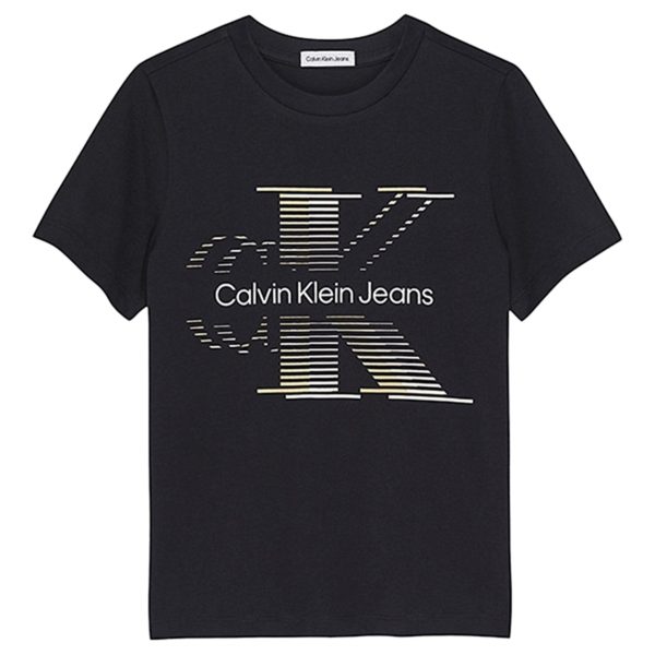 Calvin Klein Lined Monogram T-Shirt Black Cheap