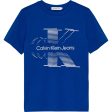 Calvin Klein Lined Monogram T-Shirt Ultra Blue Online Sale