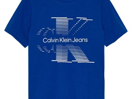 Calvin Klein Lined Monogram T-Shirt Ultra Blue Online Sale