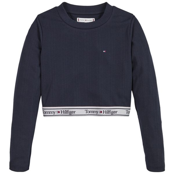 Tommy Hilfiger Tape Rib Crop Topp Desert Sky Supply