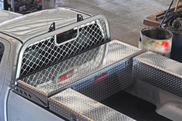 Deezee Universal Aluminum Front Truck Cargo Management Cab Rack Silver Mesh For Discount